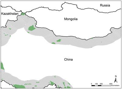Proximity and size of protected areas in Asian borderlands enable transboundary conservation